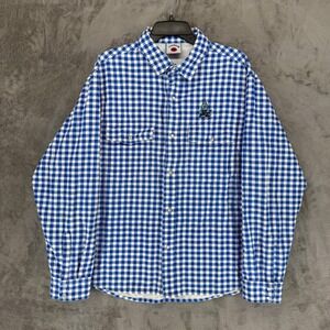 Ice Cream Billionaire Boys Club EU Gingham Button Down Shirt Blue White Mens L